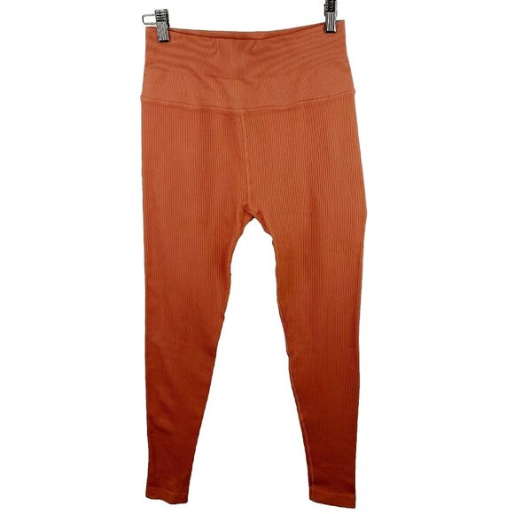 Spiritual Gangster Leggings Size M/L Metta Ribbed Rust Hi-Rise Yoga Gym Workout - Picture 1 of 4